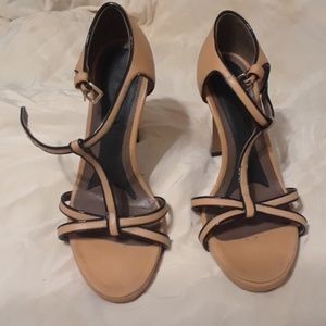 MARNI T-STRAP CAMEL LEATHER HEALS SZ 37